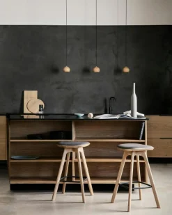 Brdr. Krüger Barstolar & Barpallar-Pauline Barstol 75 cm, Oljad Ek / Läder Almond