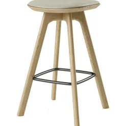 Brdr. Krüger Barstolar & Barpallar-Pauline Barstol 75 cm, Oljad Ek / Läder Almond