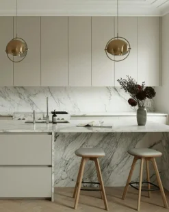 Brdr. Krüger Barstolar & Barpallar-Pauline Barstol 75 cm, Oljad Ek / Läder Almond