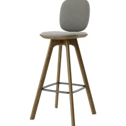 Brdr. Krüger Barstolar & Barpallar-Pauline Comfort Barstol 75 cm, Rökt Ek / Läder Almond