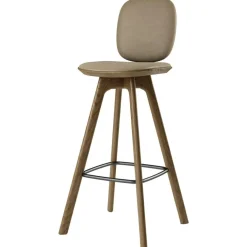 Brdr. Krüger Barstolar & Barpallar-Pauline Comfort Barstol 75 cm, Rökt Ek / Läder Almond