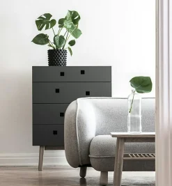 Zweed Byråer-Peep B3 Byrå, Slate Grey/white oak