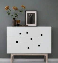 Peep C1 Sideboard, Slate Grey/white oak