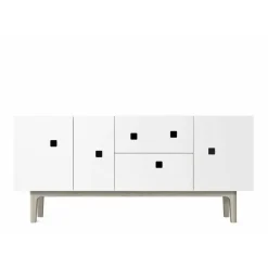 Peep M2 Mediabänk, Slate Grey/white oak