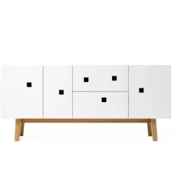 Peep M2 Mediabänk, Slate Grey/Ekben