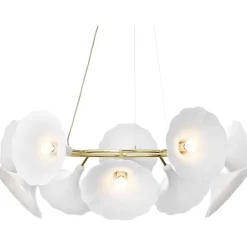 Nuura Ljuskronor & Takkronor-Petalii 10 Ljuskrona, Vit / Mässing