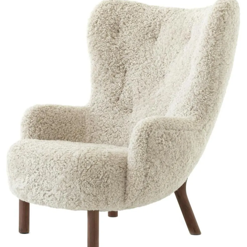 Petra VB3 Fåtölj, Fårskinn Sahara / Valnöt