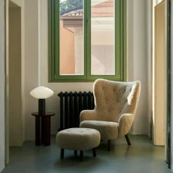 Petra VB3 Loungestol Set, Fårskinn Sahara / Valnöt