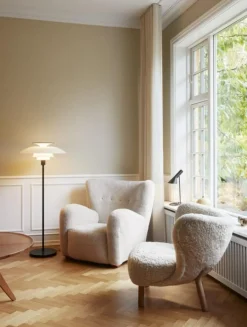 Louis Poulsen Golvlampor-PH 80 Golvlampa Med Dimmer, Vit Opal Akryl / Svart