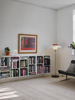 Louis Poulsen Golvlampor-PH 80 Golvlampa Med Dimmer, Vit Opal Akryl / Svart