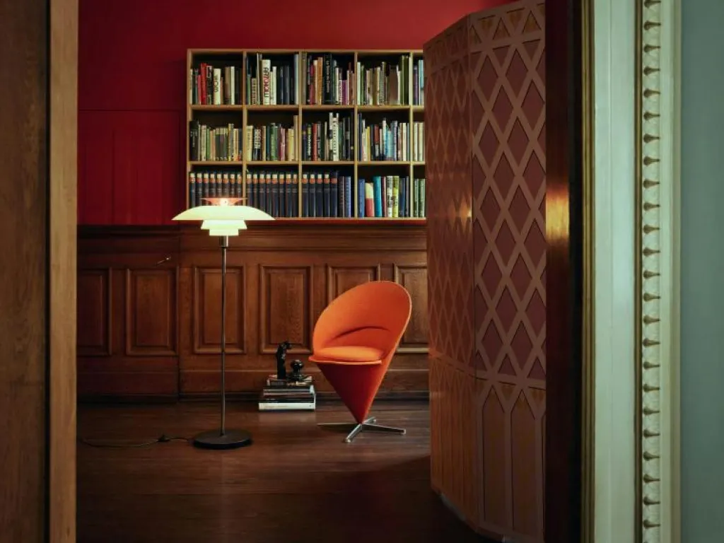 Louis Poulsen Golvlampor-PH 80 Golvlampa Med Dimmer, Vit Opal Akryl / Svart