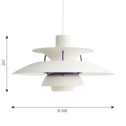 Louis Poulsen Pendellampor-PH 5 Pendel, Pastell Ostrongrå / Blå / Rosa