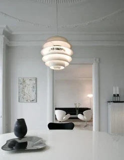 PH Snowball Pendel, Vit / Krom