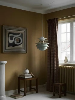 PH Snowball Pendel, Vit / Krom