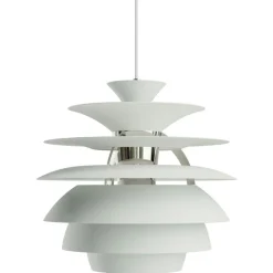 PH Snowball Pendel, Vit / Krom