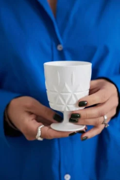 Picnic Juni Glas Med Fot 4-pack, Vit