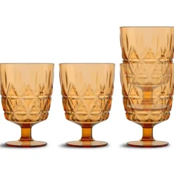 Picnic Juni Glas Med Fot 4-pack, Vit