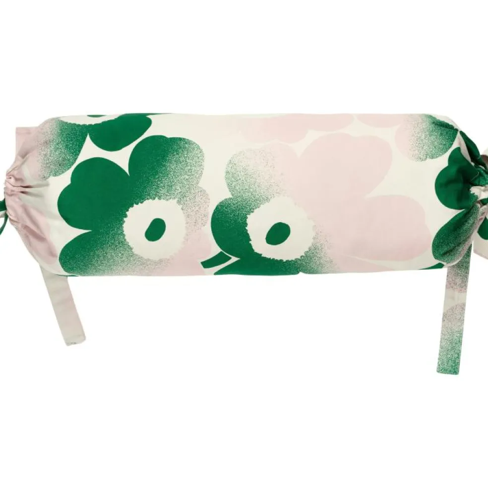 Pieni Unikko Häivähdys Kudde, Rosa / Grön / Off-white