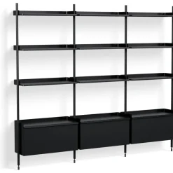 HAY Modulära Hyllsystem-Pier System 133 3 columns, PS Black / Black
