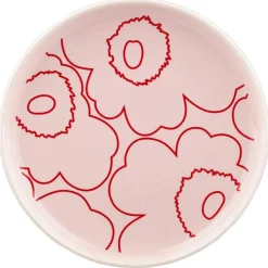 Marimekko Assietter-Piirto Unikko Assiett Ø13.5 cm, Rosa / Röd