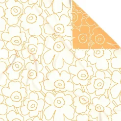 Piirto Unikko Överkast Off-white / Peach, 260x260 cm