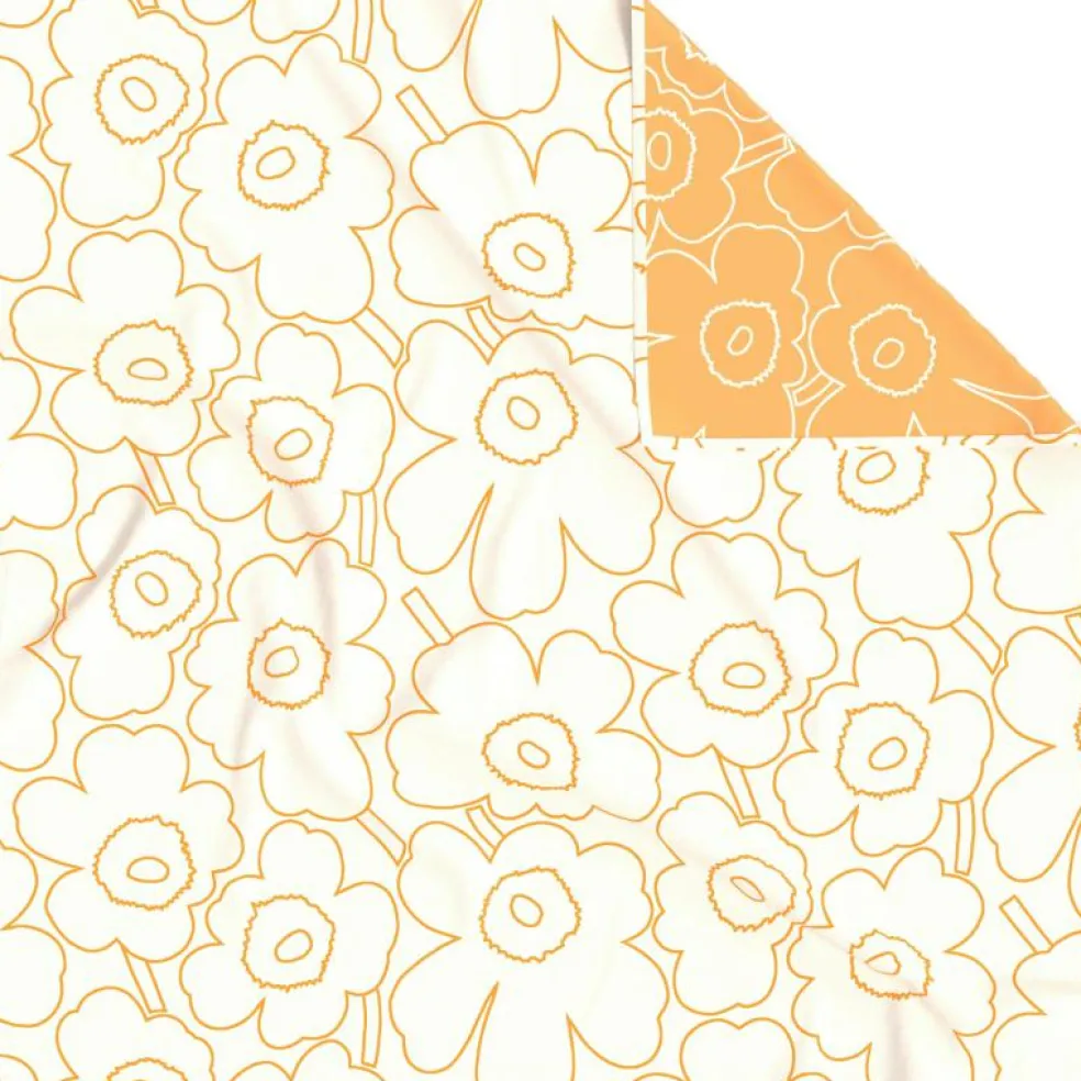 Piirto Unikko Överkast Off-white / Peach, 260x260 cm