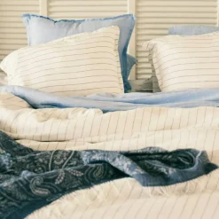 Pinstripe Påslakan 220x220 cm, Eggshell