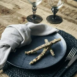 House Doctor Mattallrikar-Pion Middagstallrik 28,5 cm, Svart / Brun