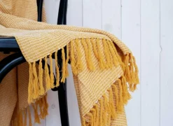 Pläd Valter 130x170 cm Saffran/Creme