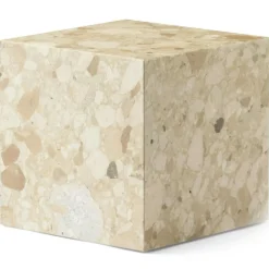 Audo Copenhagen Sidobord & Avlastningsbord-Plinth Cubic Sidobord 40x40 cm, Kunis Breccia Marmor