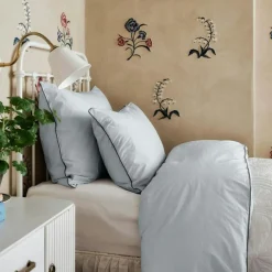 Powder EKO Påslakan 150x210 cm, Ljusblå/Mörkblå