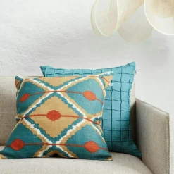 Pune Kuddfodral 50x50 cm, Cactus Green / Himmelsblå / Aqua