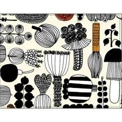 Marimekko Bordstabletter & Glasunderlägg-Puutarhurin Parhaat Bordstablett, Svart / Orange