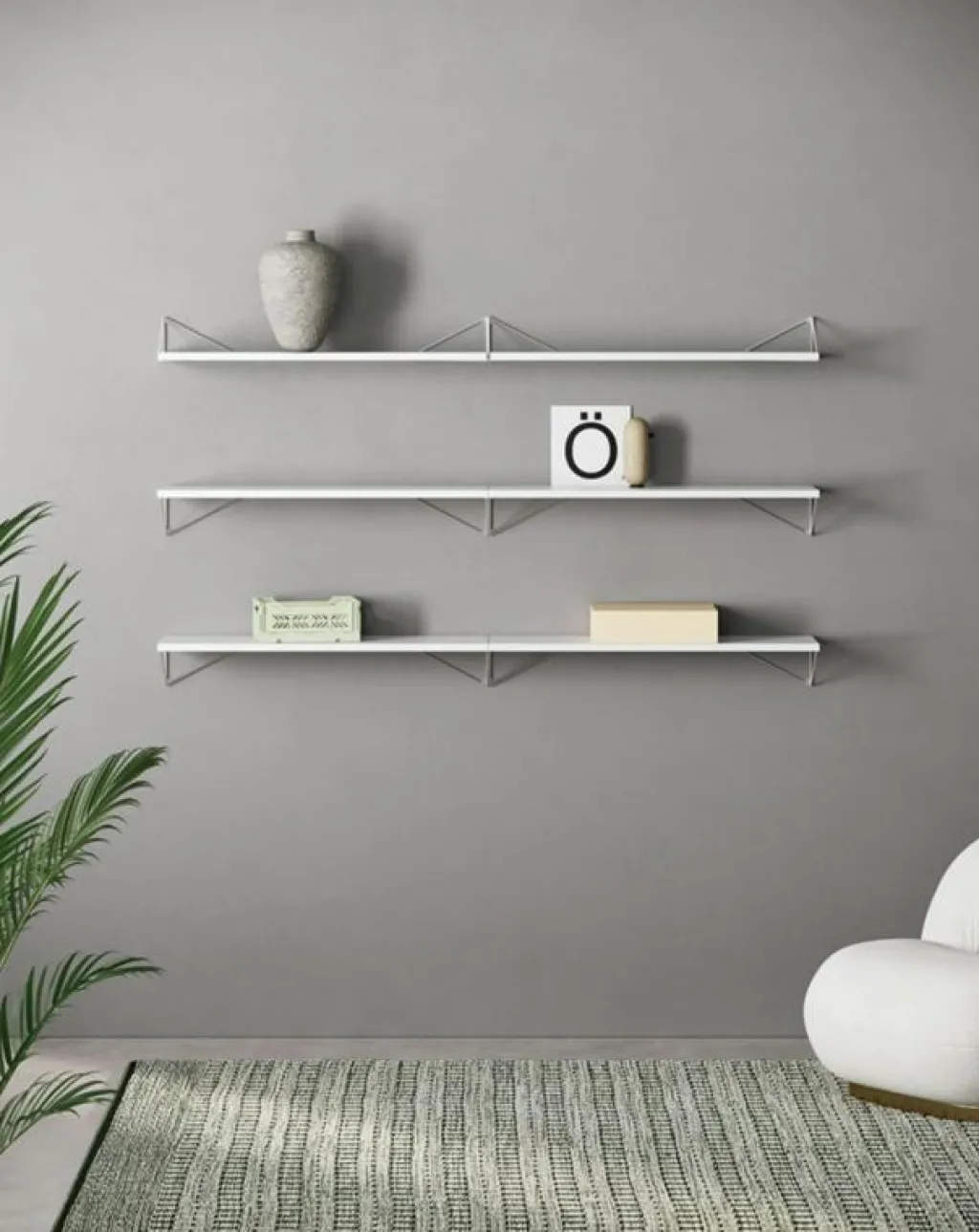 Maze Modulära Hyllsystem-Pythagoras Hyllpaket 6 Hyllplan, Ek / Vit