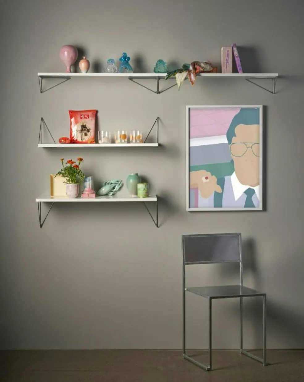 Pythagoras Hyllplan Large, Svart