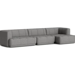 HAY Modulsoffor|Hörnsoffor & Divansoffor-Quilton 4-Sitssoffa Konfiguration 17 Höger, Läder Sense Dark Brown