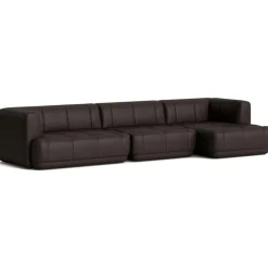 HAY Modulsoffor|Hörnsoffor & Divansoffor-Quilton 4-Sitssoffa Konfiguration 17 Höger, Läder Sense Dark Brown