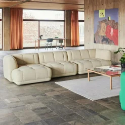 Quilton 4-Sitssoffa Konfiguration 17 Vänster, Läder Sense Dark Brown