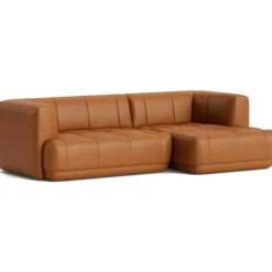 HAY Modulsoffor|Hörnsoffor & Divansoffor-Quilton 3-Sitssoffa Konfiguration 19 Höger, Läder Nevada NV2488