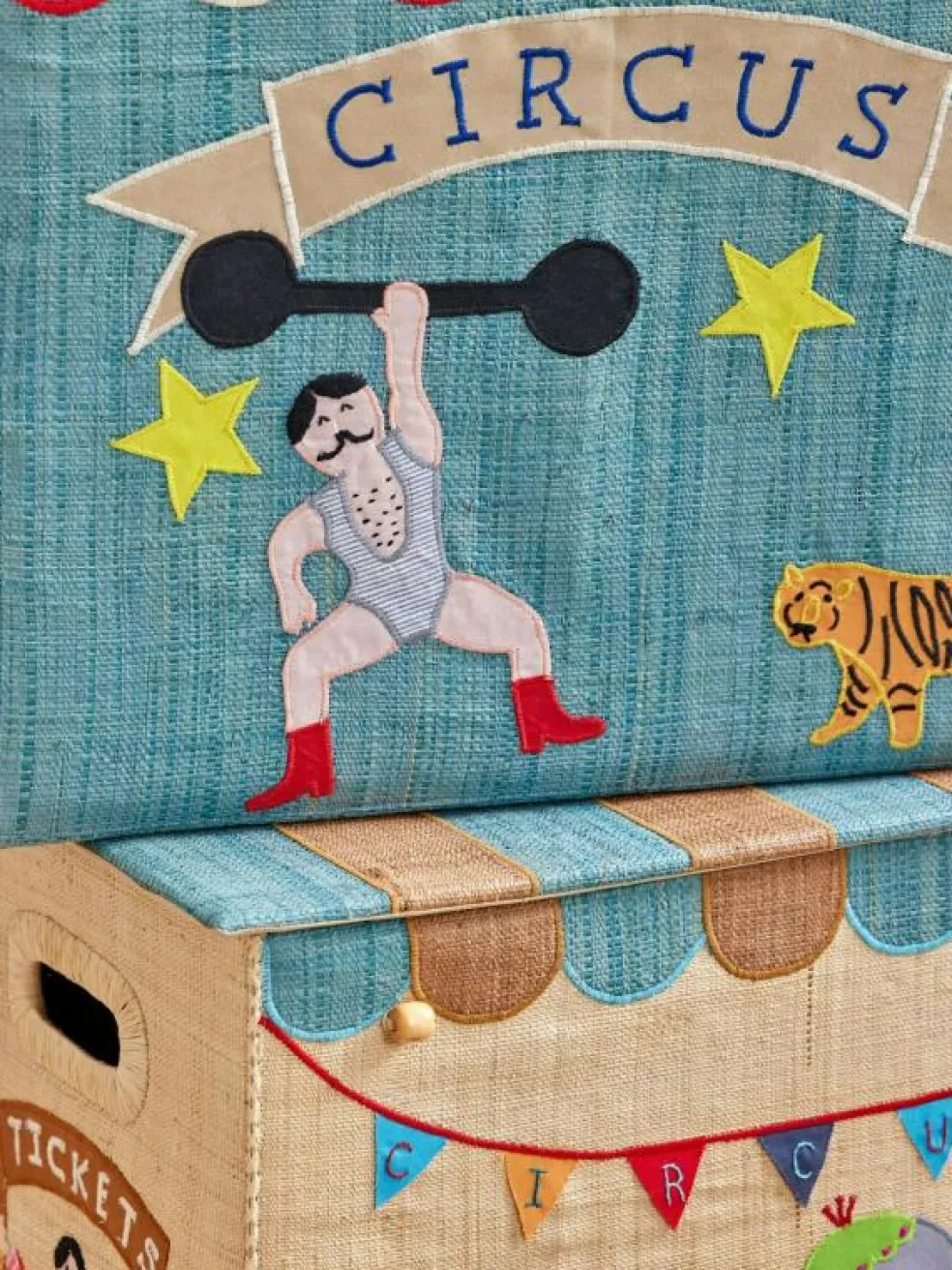 Raffia Leksaksförvaring Extra Large Hopvikbar, Happy Forest