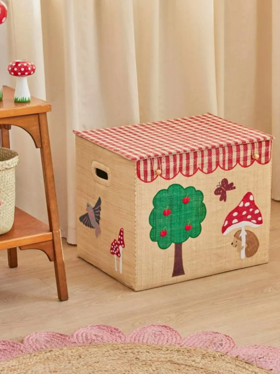 Raffia Leksaksförvaring Extra Large Hopvikbar, Happy Forest