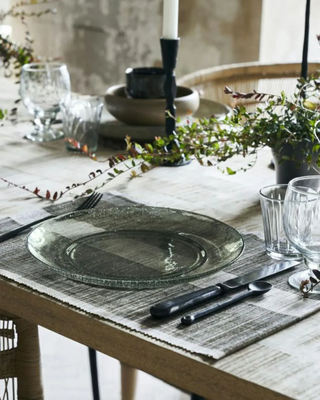 House Doctor Assietter|Mattallrikar-Rain Tallrik 2-pack 27 cm, Aqua