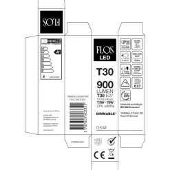 Flos Ljuskällor-RAKE3L1003261002 LED E27 T30 7,5W 900lm Proxima 2700K Dimbar