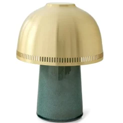Raku Bordslampa, Blue Green / Mässing