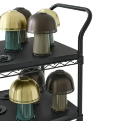 Raku Bordslampa, Blue Green / Mässing