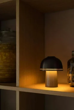 Raku Bordslampa, Blue Green / Mässing