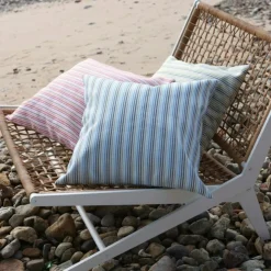 Randigt Kuddfodral 50x50 cm, Grön