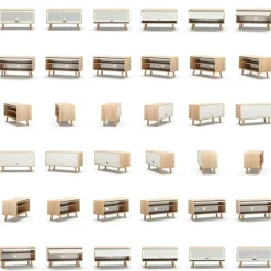 Department Tv-Bänkar & Mediabänkar-Ray Mediabänk 100 cm, Ek / Vit