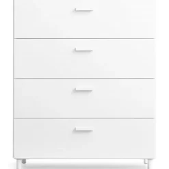 Relief Byrå Bred Med Ben, Vit