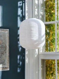 Rice Paper Lampskärm Classic White, Ellipse